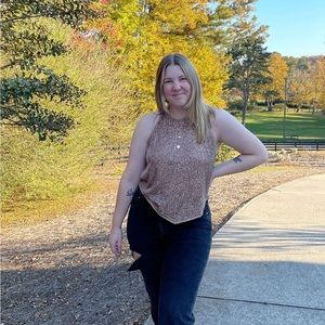 Rose Gold Sequin Tank. NWT